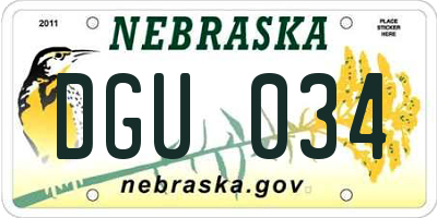 NE license plate DGU034