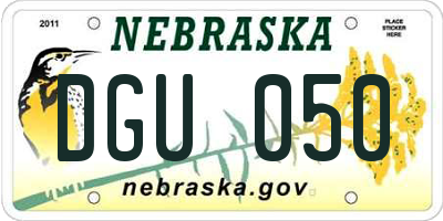 NE license plate DGU050