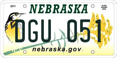 NE license plate DGU051