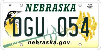 NE license plate DGU054