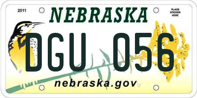 NE license plate DGU056