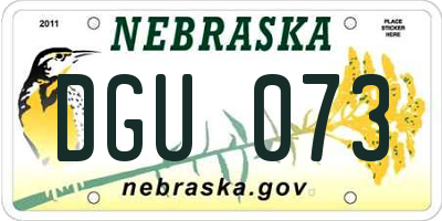 NE license plate DGU073