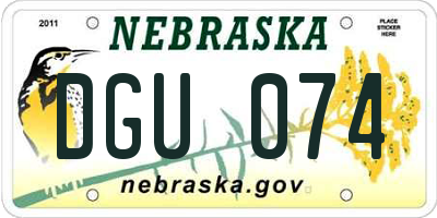 NE license plate DGU074