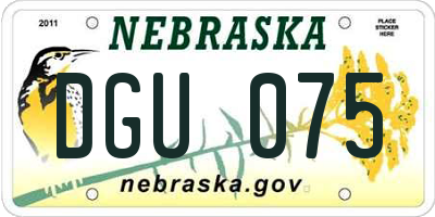 NE license plate DGU075