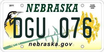 NE license plate DGU076