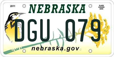 NE license plate DGU079