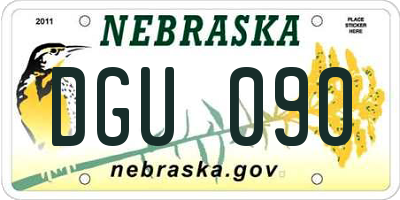 NE license plate DGU090