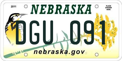 NE license plate DGU091