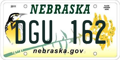 NE license plate DGU162