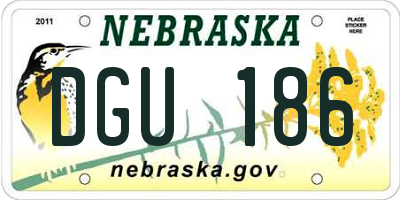 NE license plate DGU186
