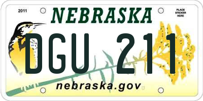 NE license plate DGU211