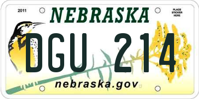 NE license plate DGU214