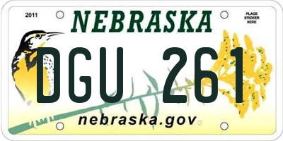 NE license plate DGU261