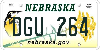 NE license plate DGU264