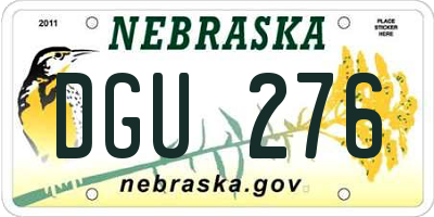 NE license plate DGU276