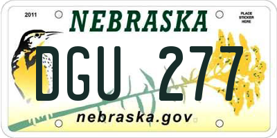 NE license plate DGU277