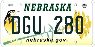 NE license plate DGU280