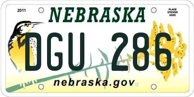NE license plate DGU286