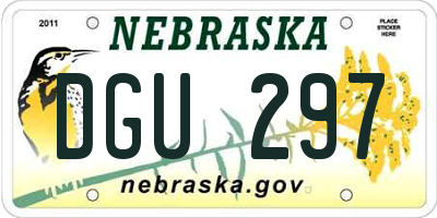 NE license plate DGU297