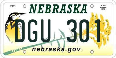 NE license plate DGU301