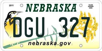 NE license plate DGU327