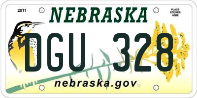 NE license plate DGU328
