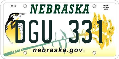 NE license plate DGU331
