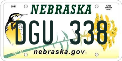 NE license plate DGU338