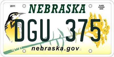 NE license plate DGU375