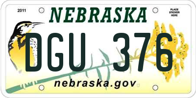 NE license plate DGU376
