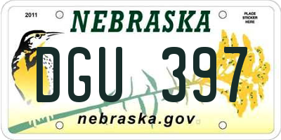 NE license plate DGU397