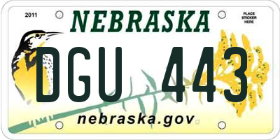 NE license plate DGU443