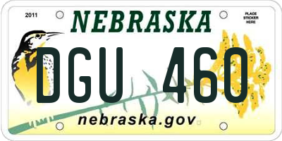 NE license plate DGU460