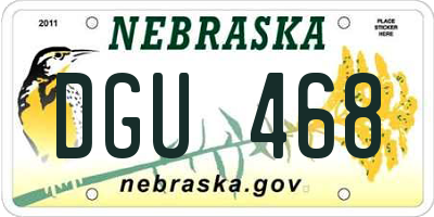 NE license plate DGU468