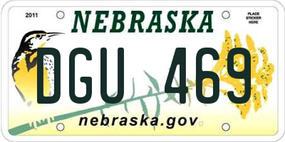 NE license plate DGU469