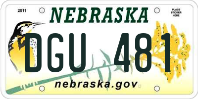 NE license plate DGU481