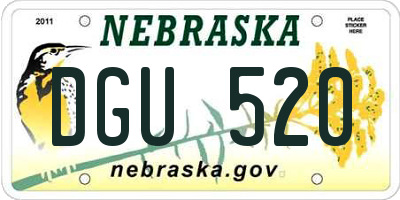 NE license plate DGU520