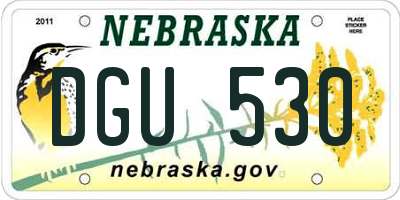 NE license plate DGU530