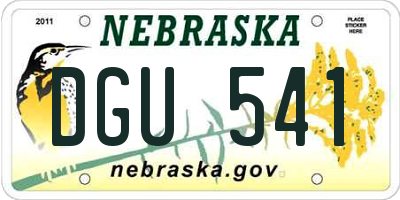 NE license plate DGU541