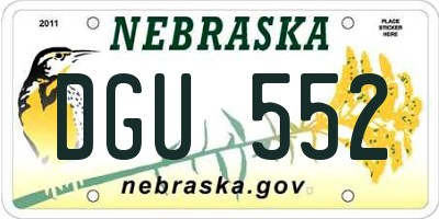 NE license plate DGU552