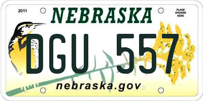 NE license plate DGU557