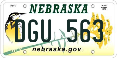 NE license plate DGU563