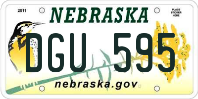 NE license plate DGU595