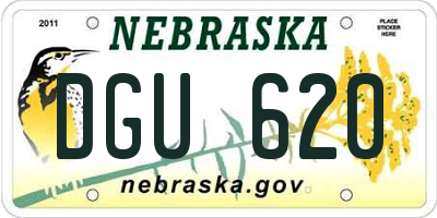 NE license plate DGU620