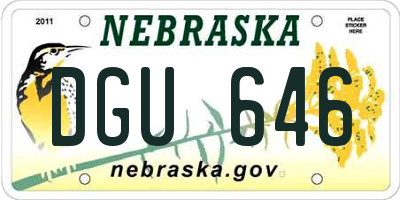 NE license plate DGU646