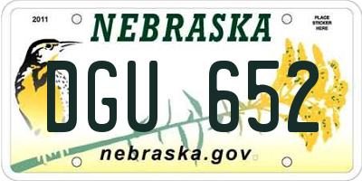 NE license plate DGU652