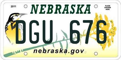 NE license plate DGU676