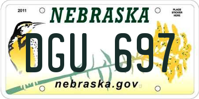 NE license plate DGU697