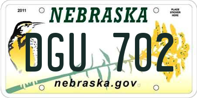 NE license plate DGU702