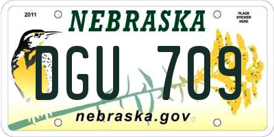 NE license plate DGU709